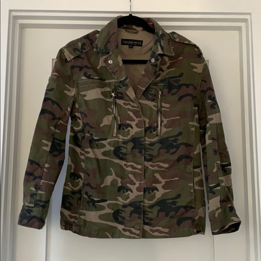 Topshop Petite Camo Jacket